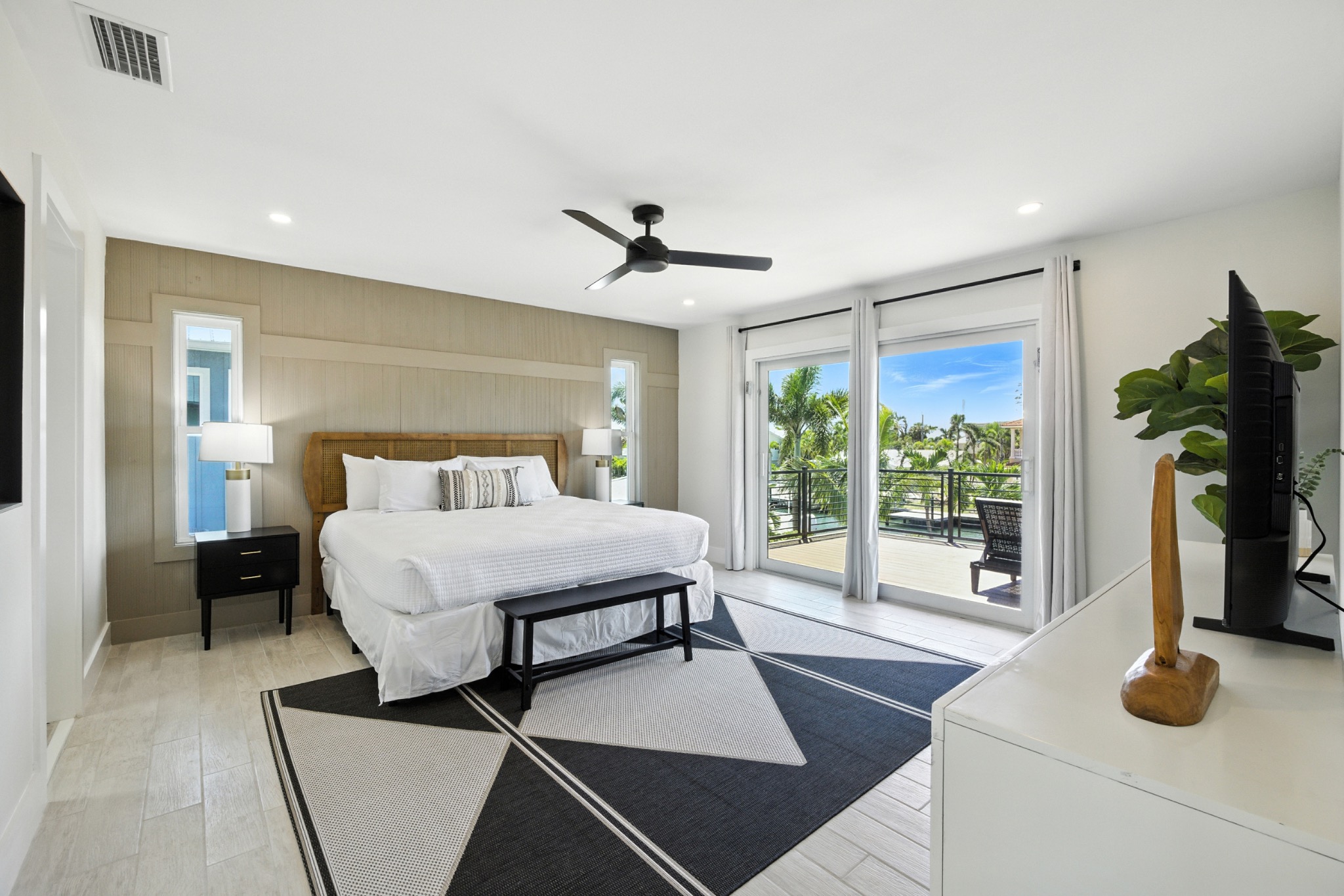 Master bedroom with balcony